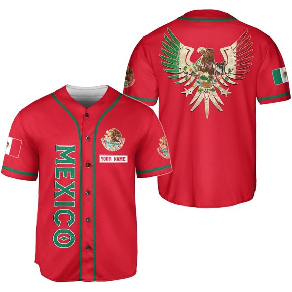 Personalized Mexico Baseball Jersey, Mexican Jersey for Men & Women, Mexican Flag Jersey, Mexico Shirt Camisas (S)