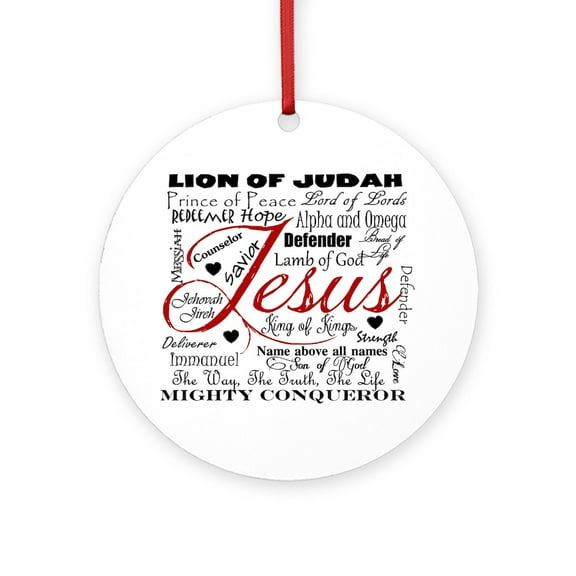 CafePress - The Name Of Jesus -  Round Wood Ornament 4"