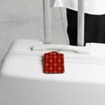 thumbnail image 5 of Square 2Pack PU Leather Boho Bohemia Red Cruise Luggage Tag with Privacy Cover and Stainless Steel Ring - Suitable for Travel Handbags Backpacks Luggage Tags, 5 of 6