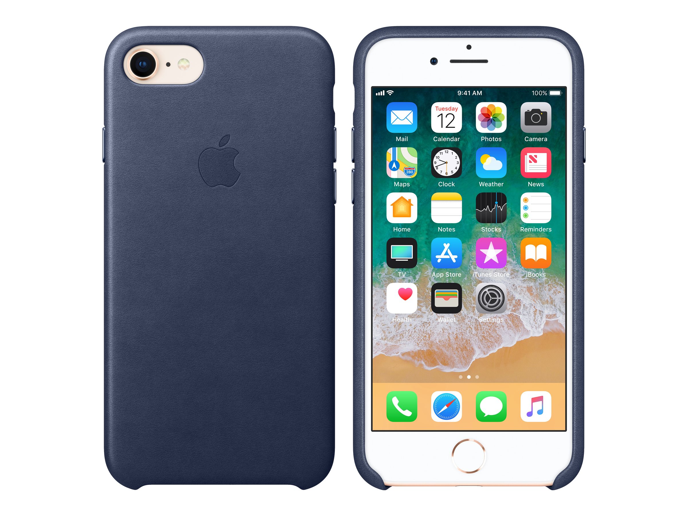 Refurbished Apple MQH82ZM/A Leather Case for iPhone 8 & iPhone 7 - Midnight Blue - image 3 of 5