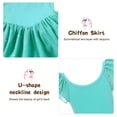 thumbnail image 5 of Aideaone Girls Ballet Dance Dress Toddler Leotards Ruffle Sleeve Shiny Ballet Tutu Skirt Turquoise 2-9T, 5 of 6