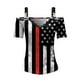 thumbnail image 4 of Tops de Mujer Blusa Casual Elegante Camisas Con Cuello en V Cremallera Suelta Tanque Fuera Del Hombro Impresión Manga Corta Odeerbi ODB164704, 4 of 4