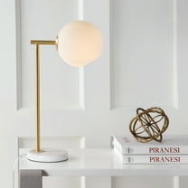 JONATHAN Y Charles 20.5" Contemporary Modern Metal/Marble LED Table Lamp, Gold/White, JYL1000A