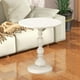 thumbnail image 5 of Mesa de sofá, mesita de noche, redonda, estructura de hierro resistente, mesa auxiliar pequeña, mesa auxiliar Blanco Pequeño, 5 of 8