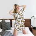 thumbnail image 3 of Wukai Funny Excavator Women's Pajama Set,Short-Sleeve Top and Shorts with Elastic Waistband and Pockets for Loungewear, Yoga, and Casual Wear-XX-Large, 3 of 8