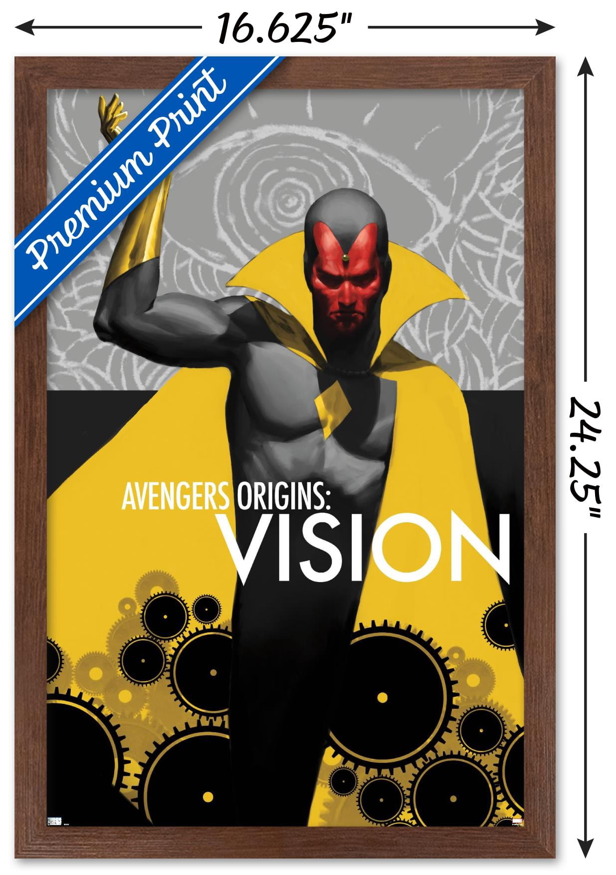 Marvel Comics - Vision - Avengers Origins: Vision #1 Wall Poster, 14.725" x 22.375", Framed