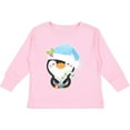 thumbnail image 3 of Inktastic Cute Christmas Penguin in Blue Hat Boys or Girls Long Sleeve Toddler T-Shirt, 3 of 5