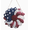B-A, variant on Red White Blue Wooden Wreath, Patriotic Front Door Hanger for Independence Day, Striped Garden Porch Decoration, 2D Rustic Holiday Ornament, Festive Outdoor Indoor Wall Decor Gift Idea
