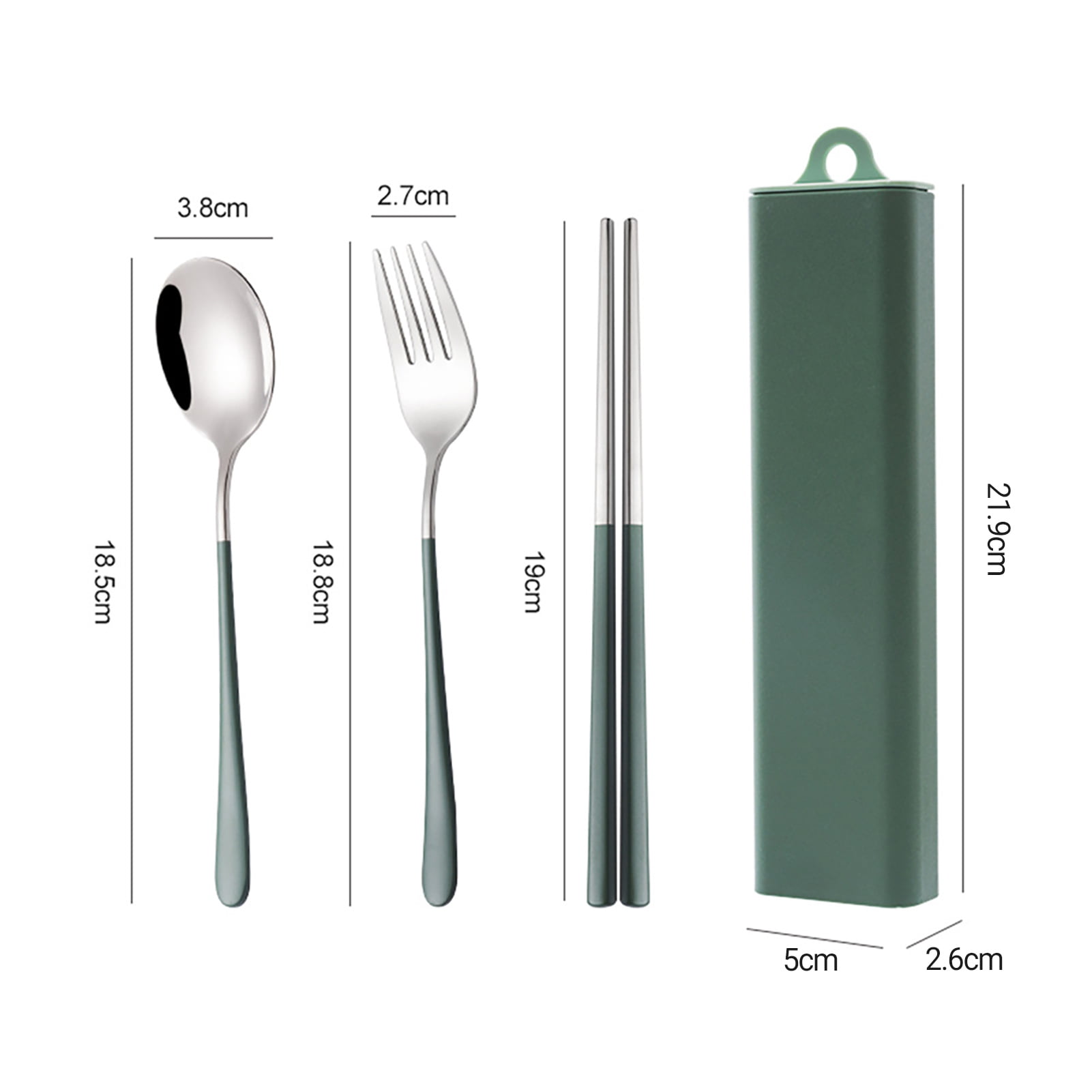 Cheers.US Portable Utensils Set with Case, Stainless Steel Reusable  Silverware for Lunch Including Spoon Fork Case,Easy to Clean, Dishwasher  Safe,for Lunch Box Workplace Camping School Picnic 