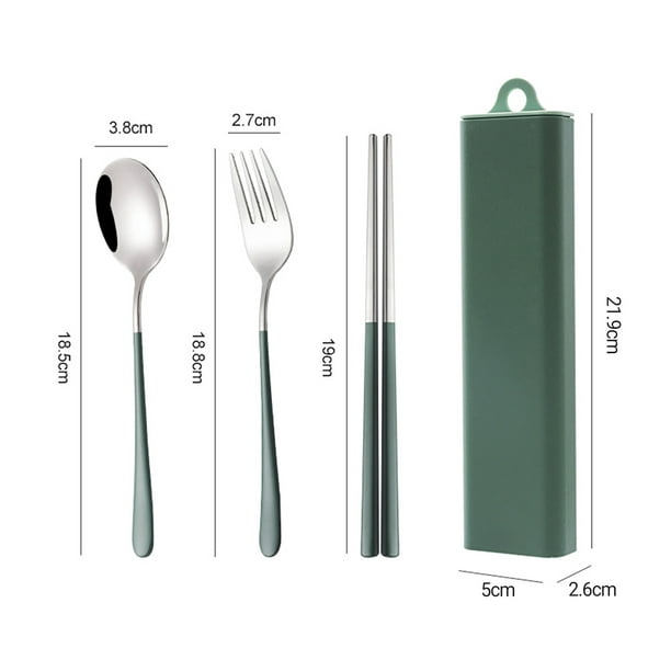 OASMU Reusable Portable Utensils,Travel Utensils set with case Stainless  Steel Flatware Set Camping Cutlery Set Colorful 8pcs