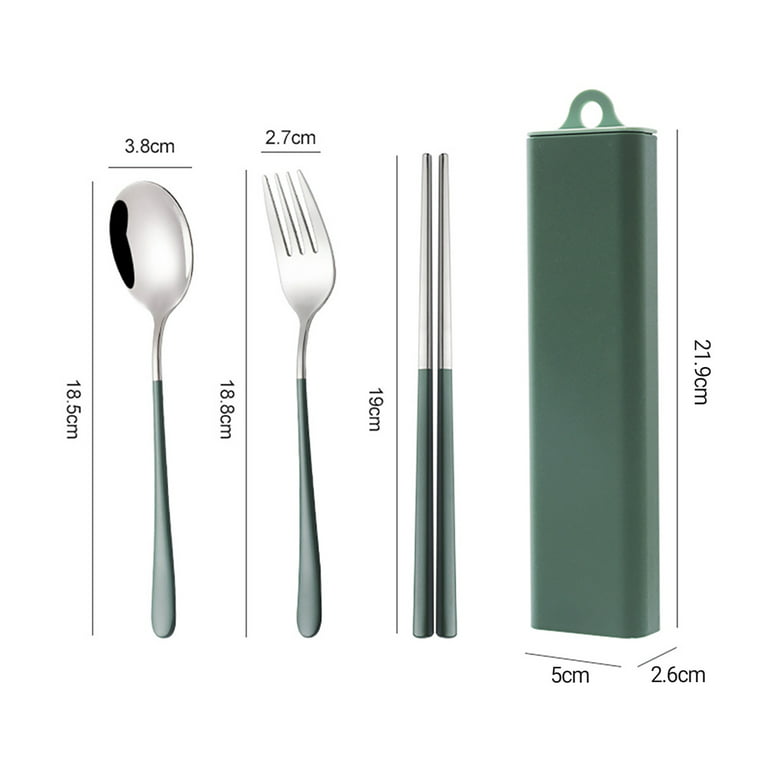 Travel Reusable Utensils Silverware with Case,Camping Cutlery  set,Chopsticks and Straw for Camping, Portable Flatware Cutlery Set with  Case, Stainless steel Tra…