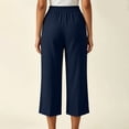 thumbnail image 5 of BUIGTTKLOP Womens Capri Pants High Waisted Lounge Pants Straight Wide Leg Summer Beach Capris, 5 of 8
