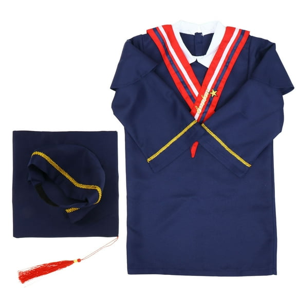 Supvox 1 Set Graduation Gown for Photographing with Cap in Blue Polyester and Formal Design