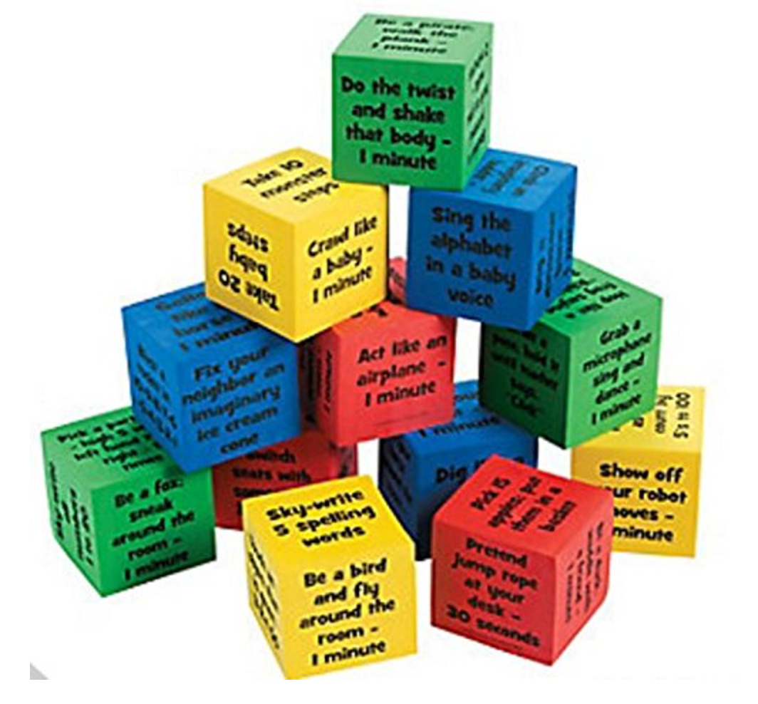 Activity Dice for Classroom Breaks, Parties
