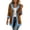 Brown, variant on Womens Long Sleeve Outerwear Casual Contrast Edge Lapel Collar Button Front Relaxed Mid Length Casual Blazer Coat, Size (S-XXL)
