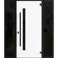 thumbnail image 6 of Front Exterior Prehung Steel Door / Ronex 0144 Grey / 2 Side Exterior Windows Sidelites/ Entry Metal Modern Painted W12+36+12" x H80" Left hand Inswing, 6 of 6
