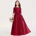 thumbnail image 2 of EnJoCho Junior Bridesmaid Dresses Chiffon Off Shoulder Flower Girl Dress Long Formal Pageant Gown for Teen Girls Teenage Wedding Dress Fl𝗈wy, 2 of 5