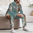 thumbnail image 7 of Honeii Starry Sky Cloud Fox Pattern Mens Pajamas Set,2pcs Men's Lounge Long Sleeve Sleep Shirt and Pajama Bottoms Sleepwear Set,Mens Pjs Sets-Small, 7 of 7