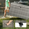 thumbnail image 4 of 230 Gallon Wicker Deck Box with Wheels, Large Outdoor Storage Box Rattan Storage Bin with Lockable Lid for Cushions, Garden Tools, 4 of 9