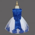 thumbnail image 5 of DPOIS Kids Flower Girls Dress Tulle A-Line Princess Dress Formal Prom Party Ball Gown Blue 10, 5 of 7