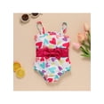 thumbnail image 2 of Gzhioc Sister Matching Swimwear, Heart Print Bowknot One-Piece Bikini/Halter Crop Tops and Ruffles Shorts Swimsuit Set Gift, 2 of 7
