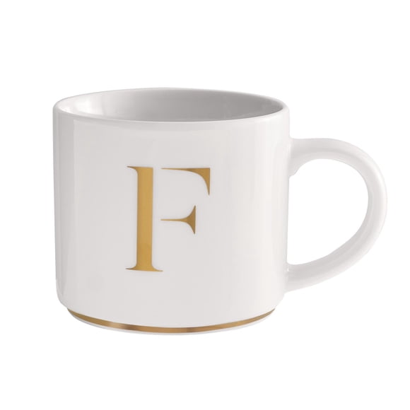 Taza para Café de Iniciales Oro de 500ml LuckyLy, Letra A dorado 500 ml