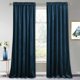 thumbnail image 1 of Cortinas RYB HOME de terciopelo azul marino opacas, 132 x 213 cm, 2 paneles, 1 of 6