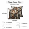 thumbnail image 3 of Waterproof Throw Pillow Covers Set of 2, 24x24 Inch Vintage Farmhouse Decorative Pillowcases Outdoor Pillow Slip Cushion Covers Set for Couch Tent Country Western Texas Star Wood Grain, 3 of 7