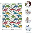 thumbnail image 4 of White Cartoon Dinosaurs Flowers Pattern Blanket,Comfortable Soft Flannel Throw Blanket,All Season,Warm Lightweight Blankets for Sofa Bed Couch Living Room Chair,30"x40", 4 of 4