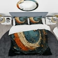 thumbnail image 2 of Designart "Orange Teal Abstract VORTEXs II" Abstract Spirals Bedding Covert Set - Transitional Orange Abstract Bed Set With 2 Shams, 2 of 6