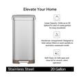 thumbnail image 3 of EKO Hudson Kitchen Trash Can, 20 Gallon Stainless Steel Rectangular Hands Free Step Lid Garbage Bin, Matte Silver, 3 of 6