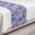 thumbnail image 2 of Exotic Bed Runner, Tropical Palm and Monstera Leaves Hawaiian Party Botanical Pattern, Decorative Accent Bedding Scarf for Hotels Homes and Guestrooms, Twin, Pale Pink Multicolor, by Ambesonne, 2 of 2