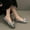 Silver, variant on Pisexur Flat Shoes Bow Sequins Single Shoes Women Flat French Temperament Chunky Heel Shallow Mouth Ballets Shoes Sequins Fashion Soft Bottom Single Shoes Women's Shoes
