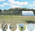 thumbnail image 2 of Betisef 18.7’ L×9.19’ W Metal Chicken Coop Walk-in Poultry Cage Pen Rabbit Duck Habitat Cage Hen Run House with Waterproof&Anti-UV Cover for Outdoor Backyard Farm Use w/ domed roof (18.7’ L×9.19’ W), 2 of 8