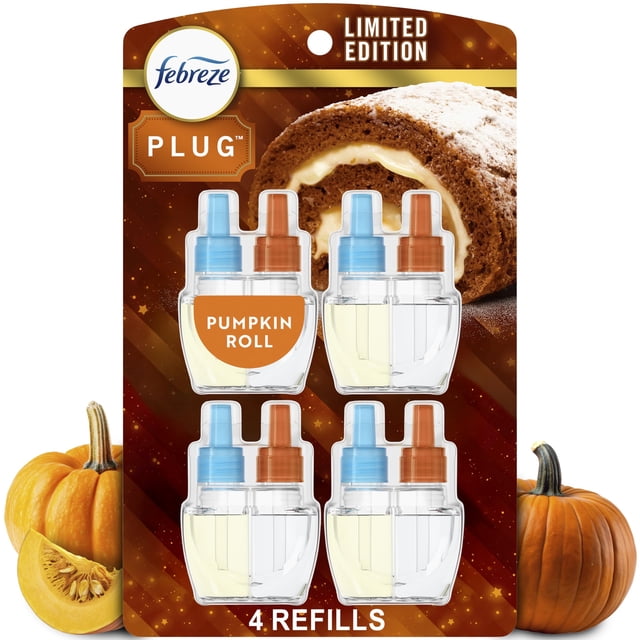 Ambientador Eléctrico Febreze Recarga Aroma Rollito de Calabaza 4 Unidades