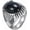 Silver, variant on Stainless Steel Jewelry Unisex Retro Punk Black Gemstone Rings Personality Biker Tough Guy Style Gift Domineering