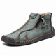 thumbnail image 1 of Botas de hombre hechas a mano, botines con costuras clásicas, zapatos casuales con cremallera para exteriores, 1 of 5