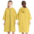 thumbnail image 3 of Djtdsds Kids' Solid Color Hooded Terry Cloth Beach Towel Poncho Robe with Zipper Cover-Up Size:One Size, 3 of 4