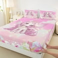 thumbnail image 3 of jejeloiu Pink Cute Unicorn Twin Sheet Sets,Magic Cartoon Animal Twin Fitted Sheet,Kawaii Unicorn Flat Sheet For Girl Kids,Ultra Soft Home Decor,3pcs, 3 of 7