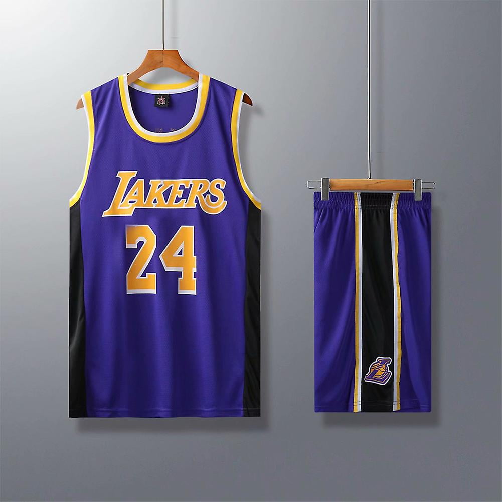 Kobe Bryant Gilet d Entrainement No.24 Maillot Uniforme d Equipe pour Lakers Violet