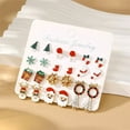thumbnail image 6 of Faty-T 12 Pairs Christmas Earrings for Women, Xmas Gifts Holiday Cute Stud Earrings Hypoallergenic Christmas Tree Snowflake Bow Snowman Earring, 6 of 9