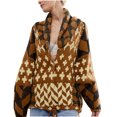 thumbnail image 2 of DailyTrove Women's Boho Print Kimono Cardigan, Long Sleeve, Casual Beach & Cultural Event Wear, Lightweight Rayon Blend, Contrast Hem, Plus Size Friendly, 2 of 6