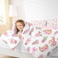 thumbnail image 3 of Manfei Western Cowgirl Theme Full Size Comforter Sets,Pink Ribbon Bowknot Bedding Sets For Kids Girls,Pink Reversible,3 Pieces, 3 of 7