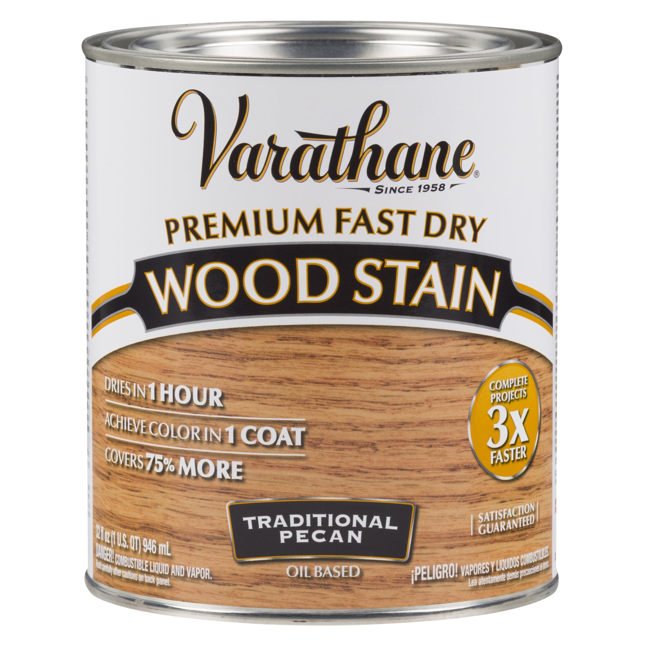 2 Pack, Traditional Pecan, Varathane Premium Fast Dry Wood Stain-262013, Quart