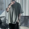 thumbnail image 5 of Conjuntos de camisetas y pantalones cortos para hombre, de nailon, lisos, sin logotipo, de corte regular, informales, holgados, novedad en camisetas y tops, moda para hombre 2024, 5 of 5