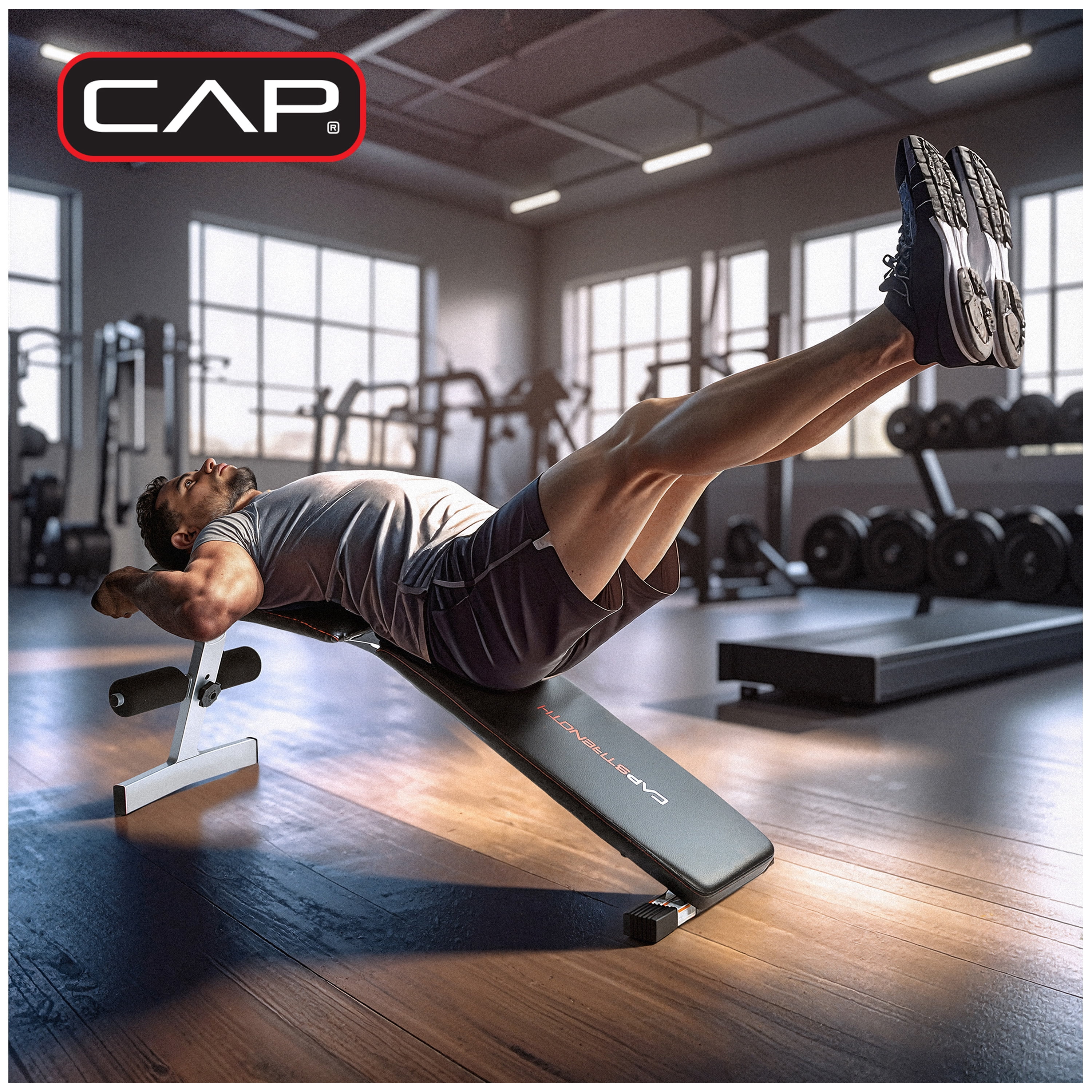 CAP Strength Adjustable FID Weight Bench (600 lb Weight Capacity), Green