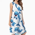 thumbnail image 2 of Dolphins Spring Summer Dresses For Women Fashion Dress Casual Sleeveless Loose Sundress With Pockets, 2 of 4