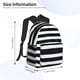 thumbnail image 2 of Disketp Black And White Stripes Mochila Ligera Clásica con Múltiples Bolsillos, Mochila Casual para Hombre y Mujer, Ideal para Escuela, Trabajo y Viajes, 2 of 6