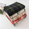 thumbnail image 4 of Unisex Plaid Fleece Wearable Blanket — Buttoned Double Layer Thickened Knee Wrap & Soft Napping Shawl, 4 of 5