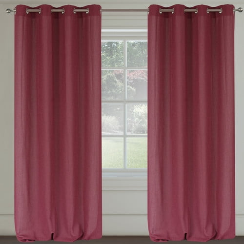 LJ Home Maestro Solid Semi-Sheer Grommet Curtain Panels (Set of 2)